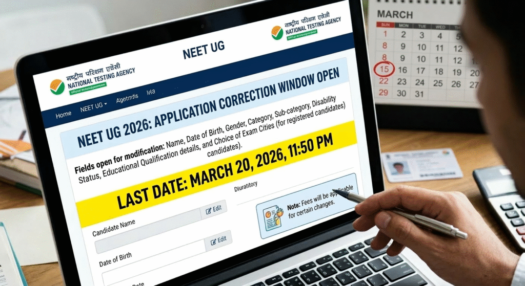 NEET UG Application Correction Window

