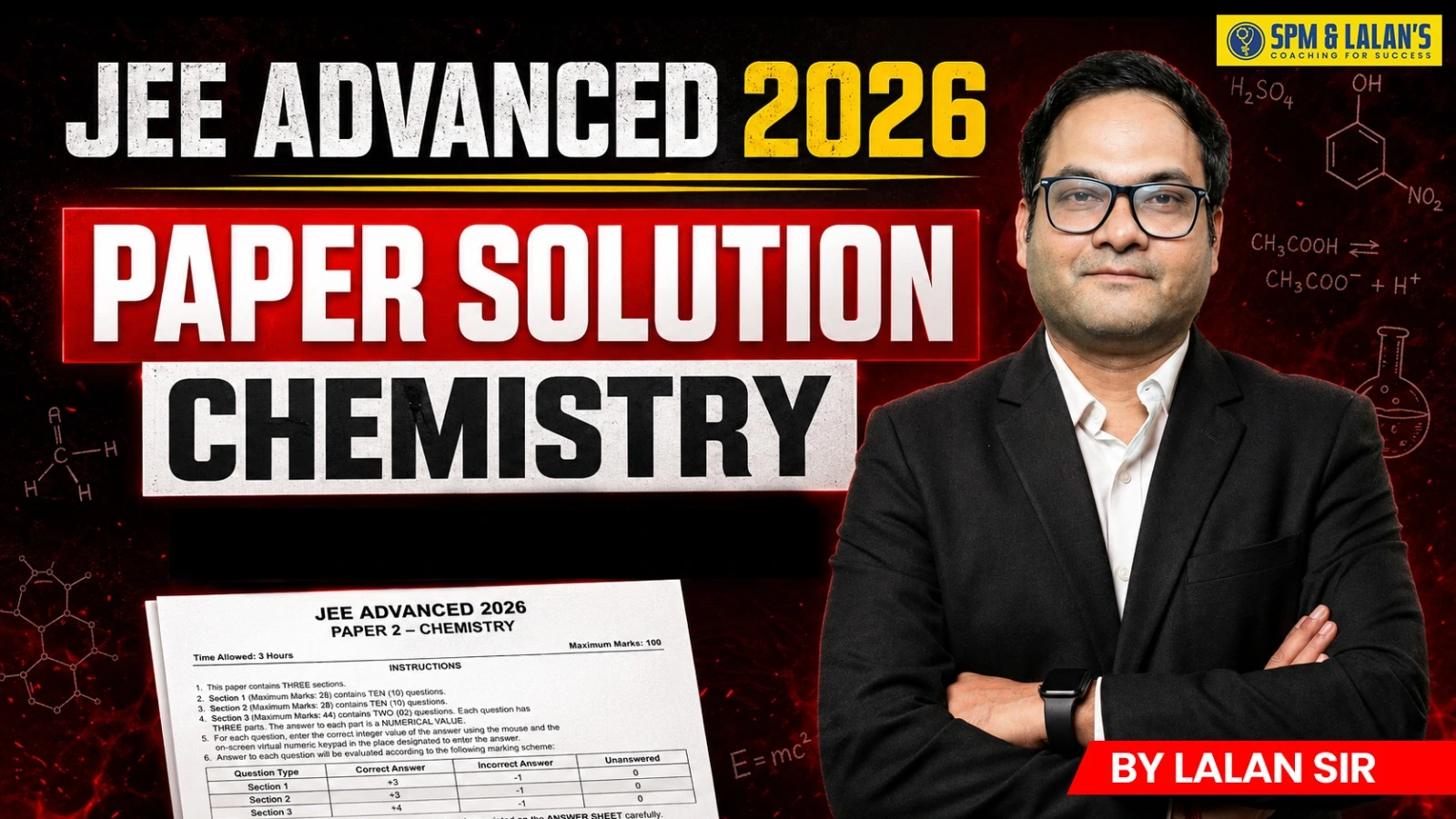 JEE Advanced Chemistry Paper Solution Session by Lalan Sir