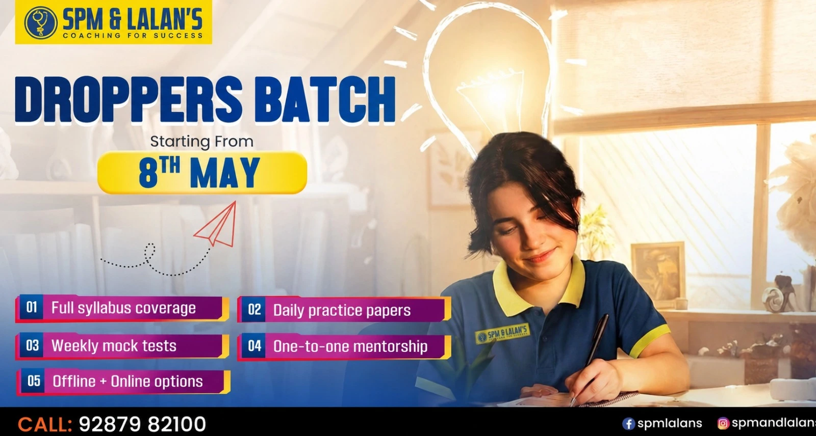 NEET and JEE droppers batch at SPM and Lalans Coaching