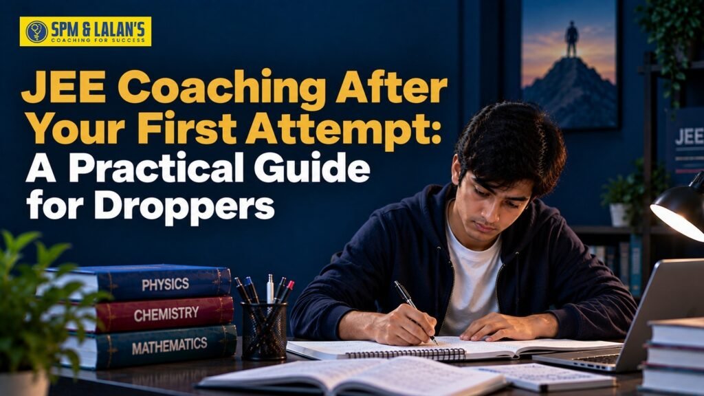 JEE Coaching for Droppers – A student preparing for JEE after their first attempt.