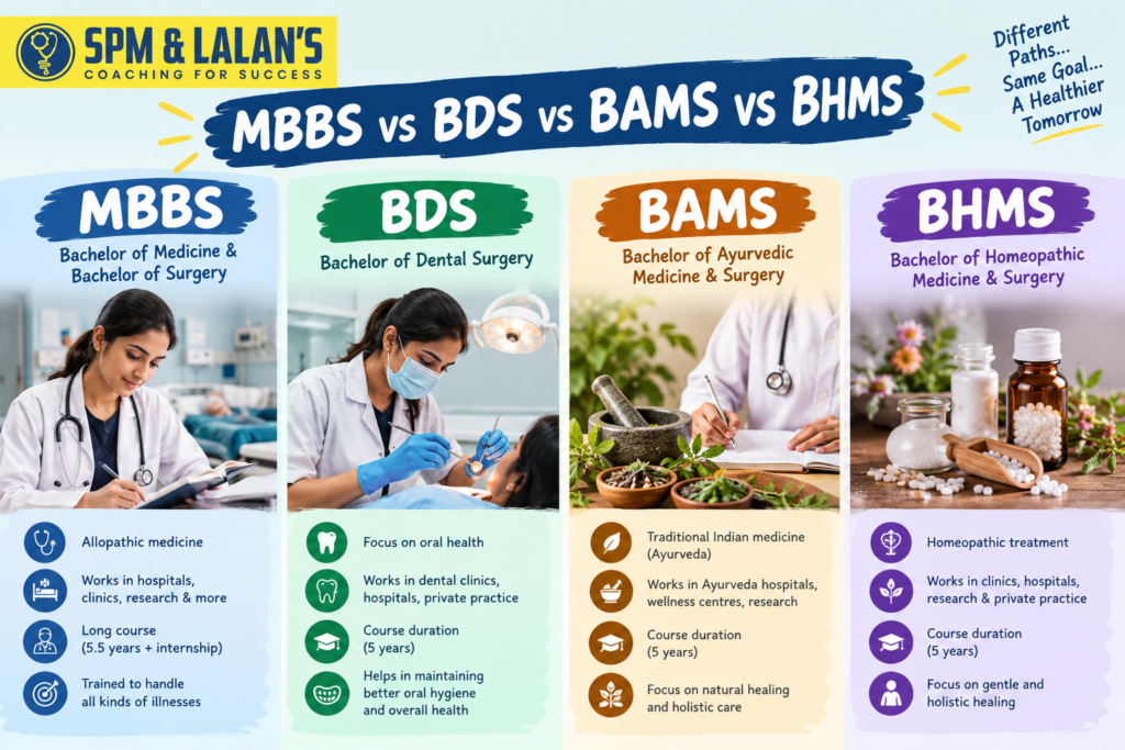 MBBS vs BDS vs BAMS vs BHMS